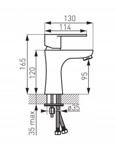 Ferro Algeo bateria umywalkowa czarna BAG2BL