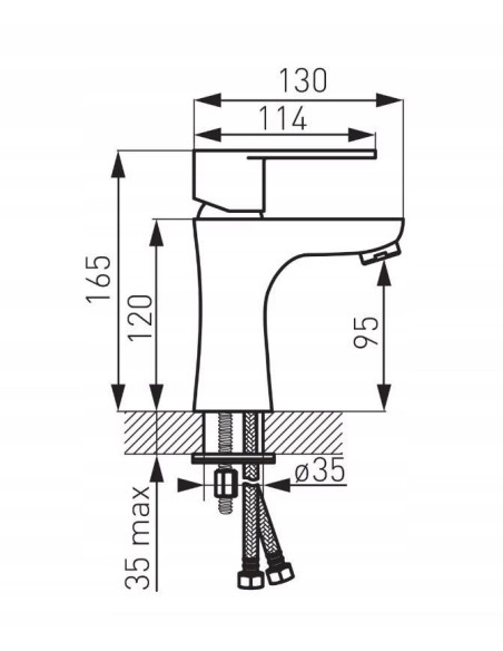 Ferro Algeo bateria umywalkowa czarna BAG2BL