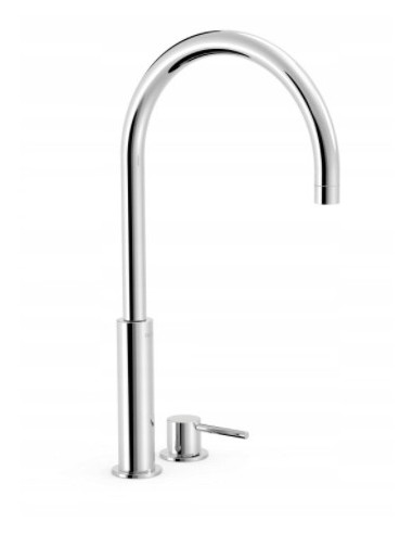 Bateria umywalkowa stojąca Tres Study srebrny 26110502