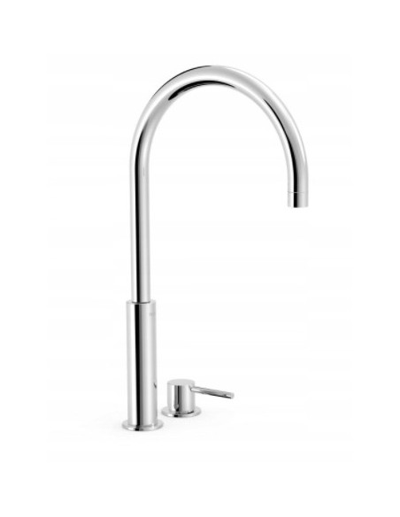 Bateria umywalkowa stojąca Tres Study srebrny 26110502