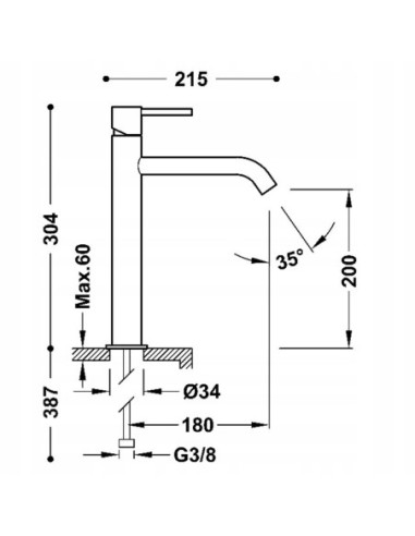 Bateria umywalkowa stojąca Tres Study-Colors złoty 26230701OM