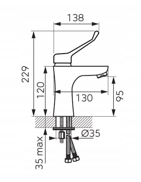 Ferro Algeo Medico bateria umywalkowa chrom BAGM2