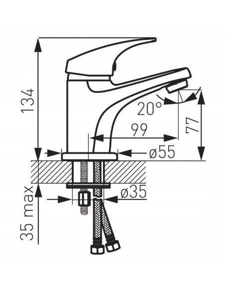 Ferro One bateria umywalkowa chrom BFO2