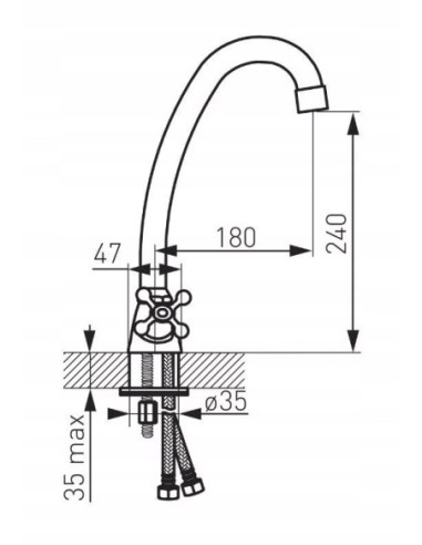Ferro Retro bateria zlewozmywakowa chrom XR4