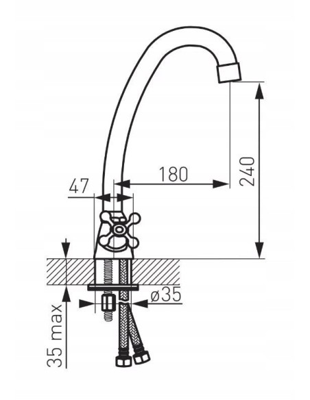 Ferro Retro bateria zlewozmywakowa chrom XR4