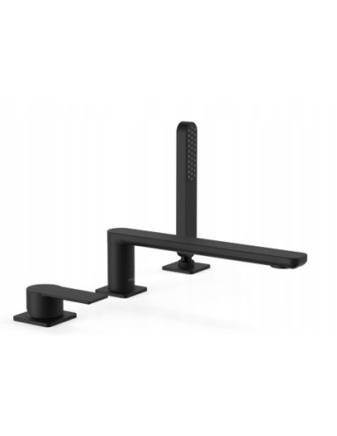 Bateria wannowo-prysznicowa wolnostojąca Tres Loft czarny 20016201NM