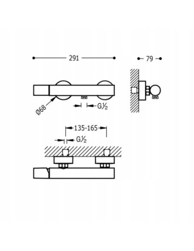Bateria prysznicowa Tres złoty mat 26116701OM