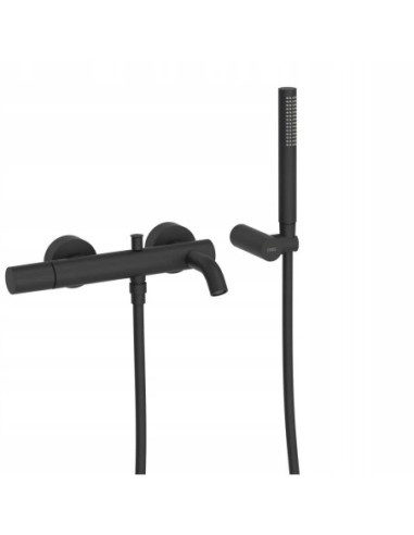 Bateria wannowa jednouchwyt ścienna Tres Study Exclusive czarny 26117001NM