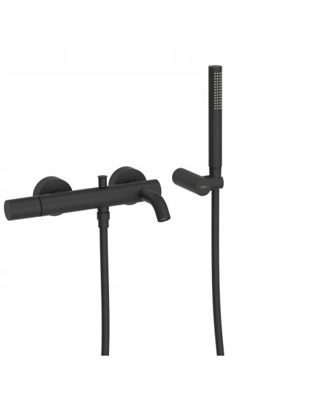 Bateria wannowa jednouchwyt ścienna Tres Study Exclusive czarny 26117001NM