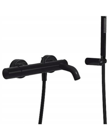 Bateria wannowa jednouchwyt ścienna Tres Study Exclusive czarny 26117001NM