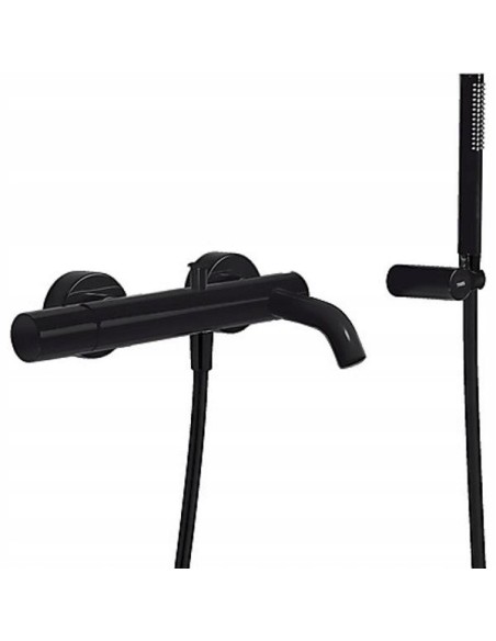 Bateria wannowa jednouchwyt ścienna Tres Study Exclusive czarny 26117001NM