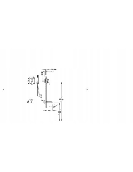 Bateria natryskowa podtynkowa Tres Project-Tres czarny 21128007NM