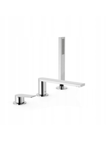 Bateria wannowa jednouchwytowa nawannowa Tres Project srebrny 21116101