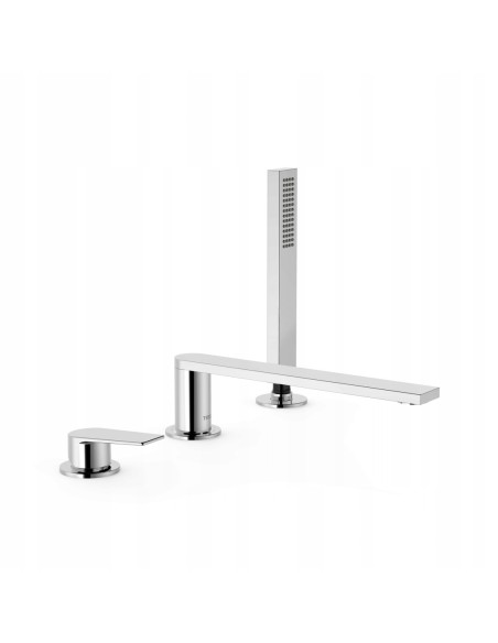 Bateria wannowa jednouchwytowa nawannowa Tres Project srebrny 21116103