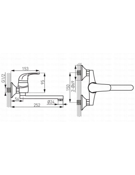BLUE Bateria Prima kuchenna ścienna B020102006