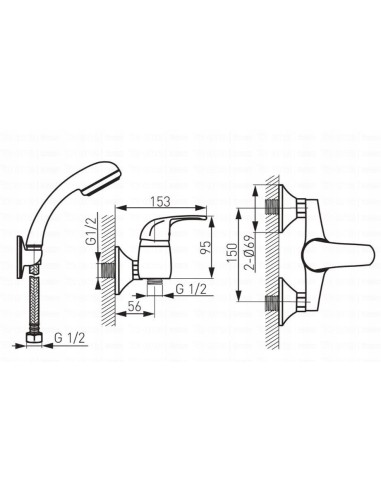 BLUE Bateria Prima prysznicowa B020102007