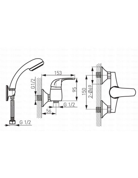 BLUE Bateria Prima prysznicowa B020102007