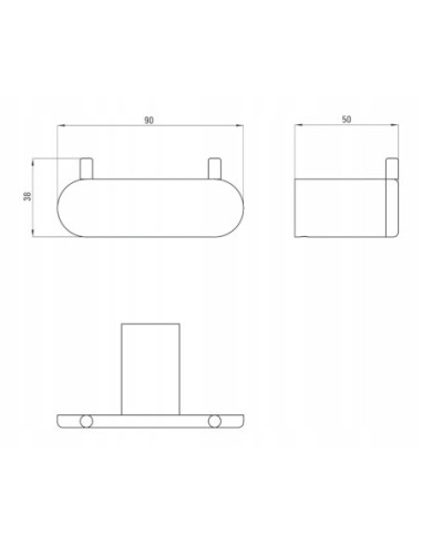 Haczyk na kołki Deante czarny ADR_N121