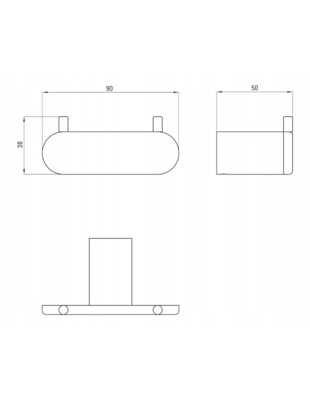 Haczyk na kołki Deante czarny ADR_N121