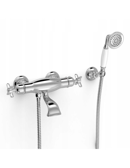 Bateria wannowo-prysznicowa ścienna Tres CLASIC srebrny 24217409