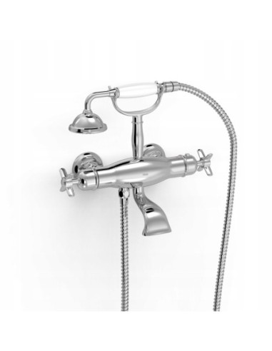 Bateria wannowo-prysznicowa ścienna Tres CLASIC srebrny