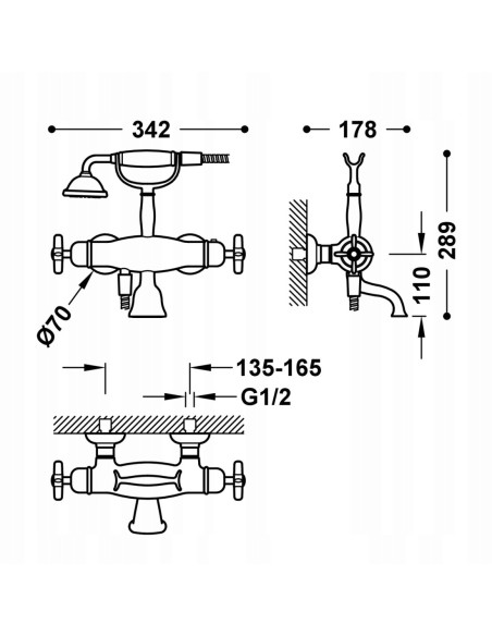TRES Monoclasic Bateria Termostatyczna Wannowa 24217609OR
