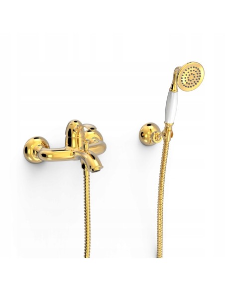 Bateria wannowa ścienna TRES Monoclasic złoty 24217001OR