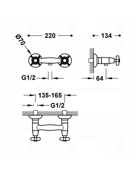 Bateria prysznicowa TRES Clasic srebrny 24216301