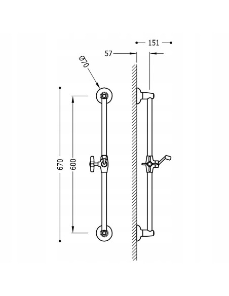 TRES MOCO CLASIC DRĄŻEK PRYSZNICOWY 60 CM STAL 24273201AC