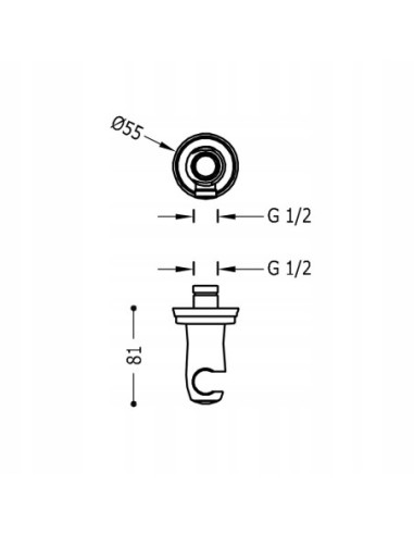 TRES CLASIC Uchwyt z przyłączem wody do słuchawki z wężem 24218201AC