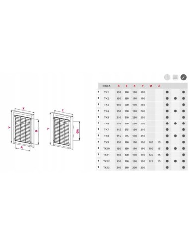 Awenta Kratka wentylacyjna Exclusive 20x20 TK5