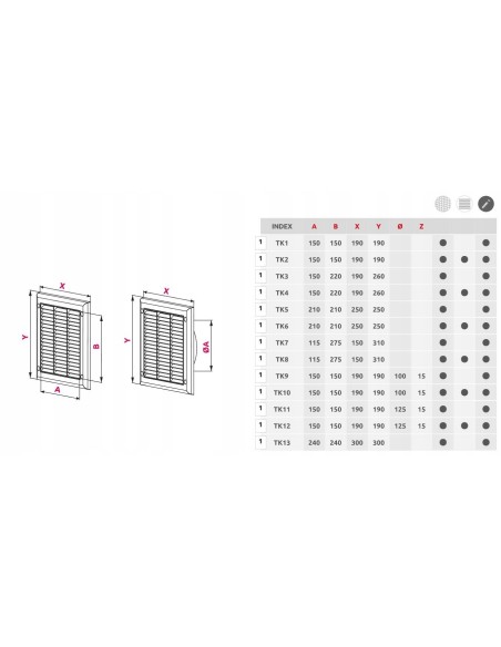 Awenta Kratka wentylacyjna Exclusive 20x20 TK5