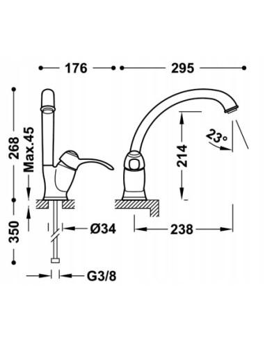 Bateria kuchenna stojąca TRES Cocina srebrny 24244101