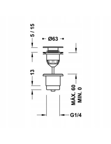 Korek klik-klak okrągły Tres stal 24284001AC