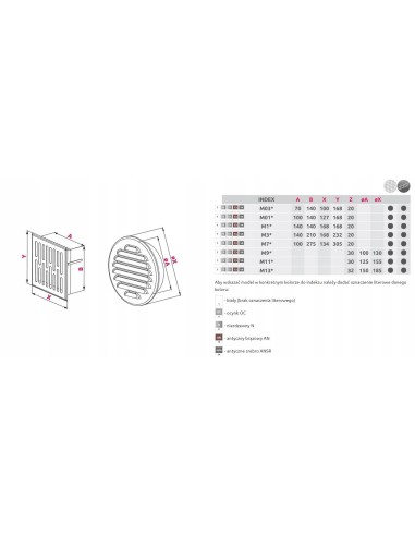 Awenta Kratka wentylacyjna M fi100 M9N