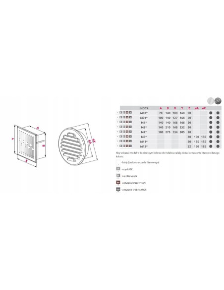 Awenta Kratka wentylacyjna M fi100 M9N