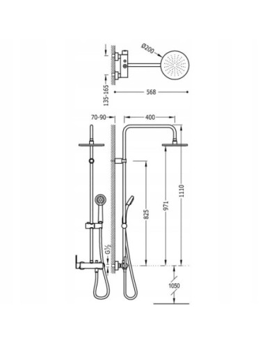 Zestaw prysznicowy podtynkowy Tres Lex chrom 81192