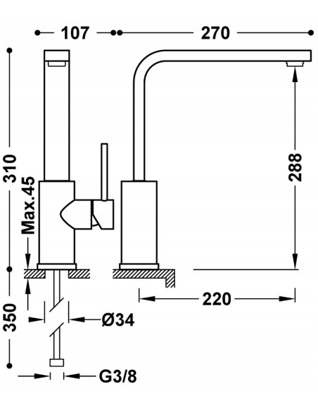 TRES Cocina-Exclusive Bateria Zlewozmywakowa złoty mat 062435OM