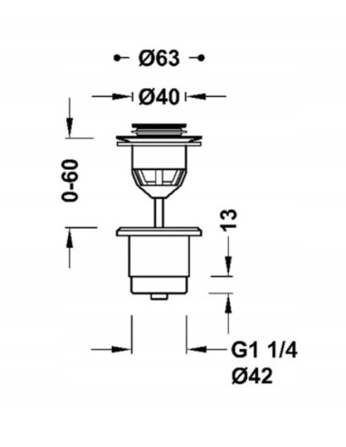 Tres Zawór spustowy Click-Clack do umywalki 24284002NM Czerń Matowa