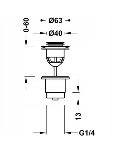 Korek bez przelewu, z przelewem klik-klak okrągły Tres stal 24284002AC