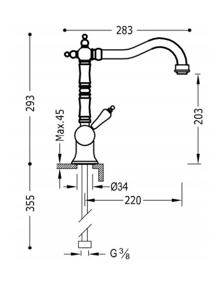 Bateria kuchenna stojąca Tres CLASIC srebrny 24233401