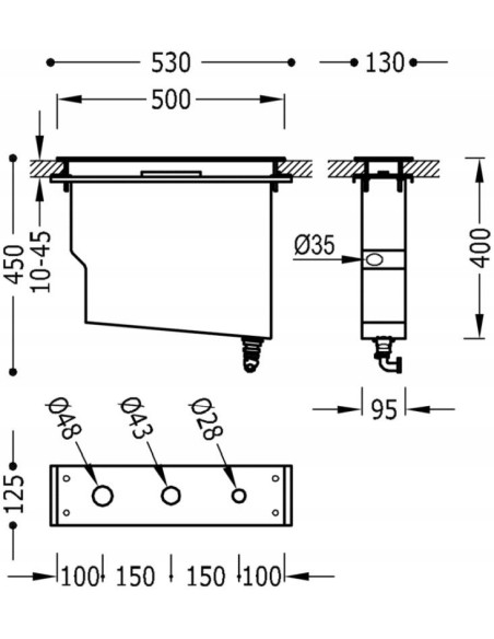 Bateria wannowo-prysznicowa nawannowa Tres Max Tres srebrny 162245