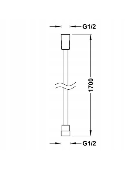 WĄŻ PRYSZNICOWY 170 CM BIAŁY MAT TRES EXCLUSIVE