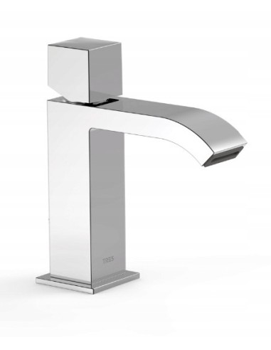 Bateria umywalkowa stojąca Tres srebrny 610102