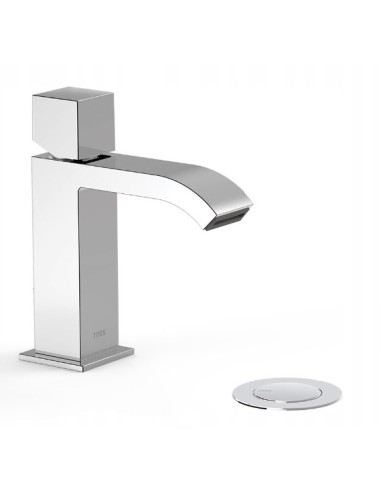 Bateria umywalkowa stojąca Tres srebrny 00610102D