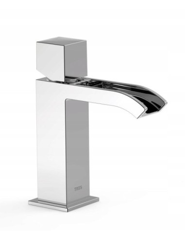 Bateria umywalkowa stojąca Tres Cuadro srebrny 611002