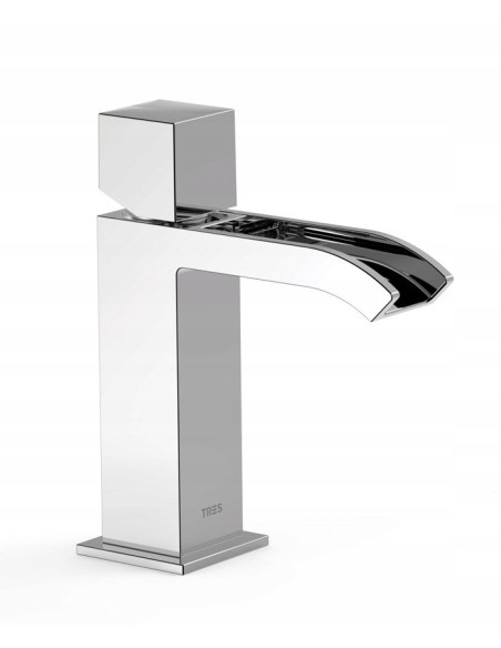 Bateria umywalkowa stojąca Tres Cuadro srebrny 611002