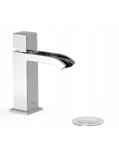 Bateria umywalkowa stojąca Tres Cuadro-Tres srebrny 00611002D