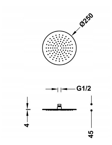 TRES Compl Ducha Natrysk sufitowy ze stali nierdzewnej 134315009