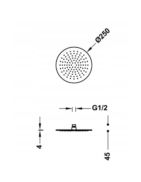 TRES Compl Ducha Natrysk sufitowy ze stali nierdzewnej 134315009
